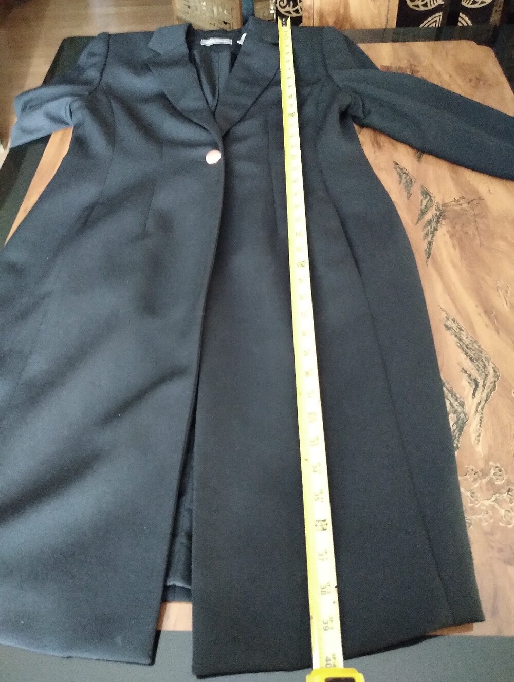 Women's Wool Blend Lined Black Mid Length Jacket Sz 4 In Excellent Condition - Picture 12 of 13